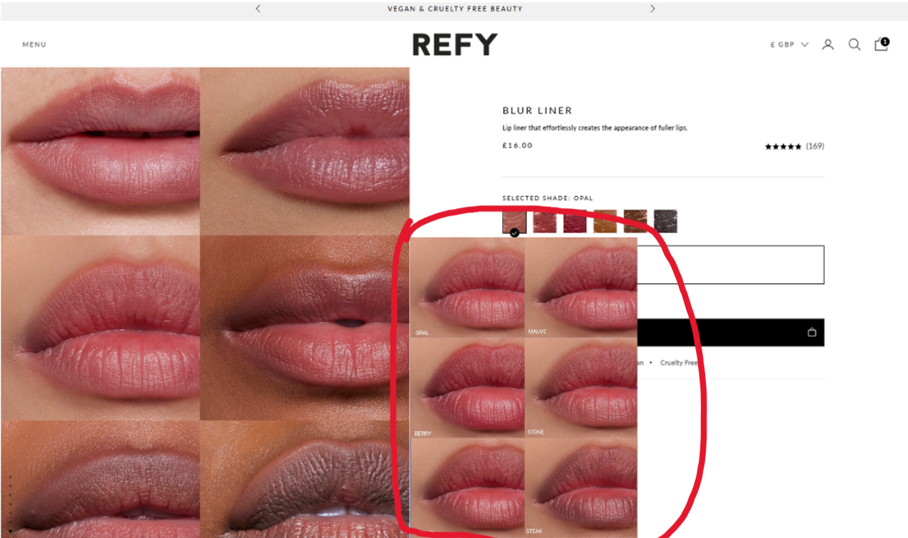Refy Variant 1 - Shade Comparisons